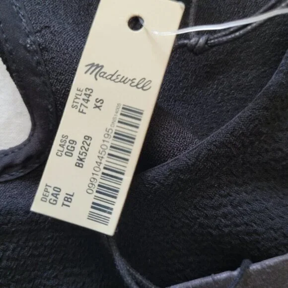 Madewell et SEZANE Colette Black Top with Gold Buttons Size XS - Picture 8 of 12